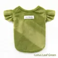 Pull en tricot vert pour animaux avec manches à volants pour petits chiens et chats - XS (Pour 1-3 jin) / Hauts / Vert Feuille de Lotus