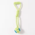 Giocattolo per cani in corda di cotone resistente verde e blu per masticare e gioco interattivo - Stile Palla a Trazione Bicolore