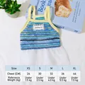 Blau gestreiftes Strickkleid für Hunde mit weißem Tüllrock und dekorativem Label - XS (0.5-1kg) / Kleider / Hohl Gewebtes Blau