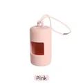 Compacte roze matte hondenpoepzakjeshouder van duurzaam ABS met handig draagkoord - Alleen Dispenser Omhulsel / Roze