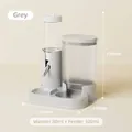 Distributeur automatique 2-en-1 gris pour hamsters avec biberon 80ml et mangeoire 320ml - Abreuvoir 80ml + Mangeoire 320ml / Gris