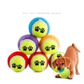 Balles de tennis colorées avec empreintes de pattes pour chiens, pour entraînement et jeux. - 6.50cm / Empreinte de Patte Multicolore