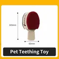 Jouet à mâcher sonore et résistant pour chien en forme de raquette de ping-pong, 103x65mm - Style de Raquette / Rouge