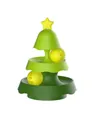 Christmas tree shaped interactive cat toy turntable with yellow light-up balls for pets - Glowing Ball / Green