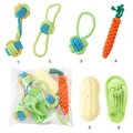 Set da 6 pezzi di giocattoli per cani con palline di corda, carota e arachide - Set Giocattoli Carota Pantofola Arachide