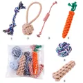 Comprehensive 6-piece cotton rope dog chew toy set with colorful braided shapes - Large Dog Rope Set