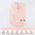Camiseta elástica de rayas rosas para mascotas con parche Bunny y guía de tallas - XS / Tops / Rosa