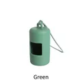 Draagbare groene matte hondenpoepzakjesdispenser met een elastische ophanglus - Alleen Dispenser Omhulsel / Groen