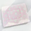 Soft pink thickened plush pet mat with white star pattern for cats and dogs in winter - Pink with Stars