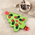 Jouet d'alimentation puzzle en forme de sapin de Noël pour animaux de compagnie - Noël arbre / Emballage en boîte / Sapin de Noël Vert