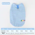 Camiseta elástica de rayas blancas y azules para perros pequeños y gatos, en azul - XS / Tops / Azul