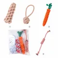 Ensemble de jouets en corde de coton pour chien avec carotte et balle pour chiot. - Set de 4 Pièces pour Molaires