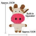 Squeaky plush dog chew toy in cute cow design with soft corduroy texture for pets - Cow Shape