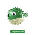 Jouet à mâcher sonore pour chien en forme de poisson-globe durable, vert turquoise - Vert Turquoise