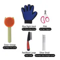 5-teiliges Haustierpflege-Set mit Pflegehandschuh, Kämmen und Nagelknipser für Katzen - Verbessertes Pflegeset