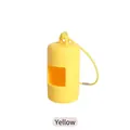 Gele minimalistische matte ABS hondenpoepzakjesdispenser met duurzaam elastisch koord - Alleen Dispenser Omhulsel / Geel