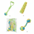 Duurzame 3-delige katoenen honden touw kauwspeelset voor middelgrote en grote honden - Tweekleurige Halter Maïs Handvat Stijl (3-delige Set)