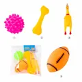 Lot de jouets couineurs pour chiens comprenant poulet os et balles - Set de 4 Jouets Sonores
