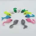 Set bunter Plüschmaus-Katzenspielzeuge für Kätzchen zum Spielen und Zahnhilfe - Einfarbige Plüsch-Quietschmaus