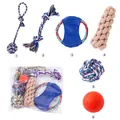6-piece pet dog chew toy set with durable cotton rope knots and balls - Teeth Grinding Set