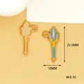 Detailed macro view of ice wand charm with dimensions 21.5x10mm and 0.7g weight - Gem Magic Wand
