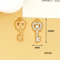 Detailed view of winter ice world heart key charms with size 20x9mm and weight 0.6g - Heart Magic Wand