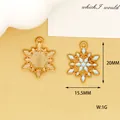 Detailed view of winter snowflake enamel pendant with 20mm by 15.5mm dimensions - Blue Snowflake