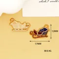 Detailed view of two Christmas sleigh charms with dimensions 17x12mm and 0.9g weight - 15 Sleigh