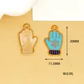 Detailed size and weight view of blue enamel snowflake glove charm for DIY jewelry - 16 Glove