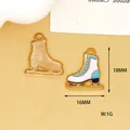 Detailed size view of ice skate charm pendant for DIY jewelry making accessories - 17 Ice Skates