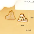Macro detail of 18mm winter tent enamel charm showing front design and back texture - 20 Tent