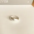 Eleganter matt silberfarbener offener Ring mit klobigem gewölbtem Design für Damen - Verdickter Bogen-Offen-Stil (14)