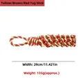 Gioco da masticare per cani in corda di cotone intrecciata giallo marrone rosso, 29cm. - Bastone portatile / Circa 29 cm / Giallo, Marrone e Rosso