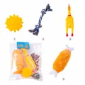 Set de 4 jouets pour chien avec corde en coton, poulet sonore et pilon en peluche - Set de 4 Pièces Pilon de Poulet