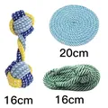 Robuste Baumwollseil Hundespielzeug Set in 16cm und 20cm für kleine und mittlere Hunde - 3-Teiliges Set 3 / Zufällige Farbe