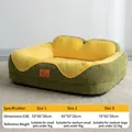 Yellow and green thick pet sofa bed for small and medium dogs and cats, corduroy texture - No.1 / 55*45*20cm / Yellow