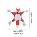 Jouet renard en peluche pour chien avec cordes et sifflet pour mâcher et s'amuser en jouant - Petit renard orange