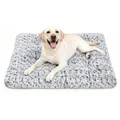 Grijs en wit pluchen hondenmandmat met zachte verdikte imitatiebont voor diepe slaap - Maat 1 60x45cm voor Huisdieren onder 7,5kg / Lichtgrijs - Rozenfluwelen Mat