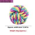 Durevole palla di corda di cotone intrecciata colorata da 6 cm per cani da masticare - Palla a nodo in corda di cotone / circa 6cm / Sfumatura Viola Blu Giallo