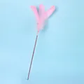 Bacchetta interattiva per gatti con piume rosa e bastoncino glitterato per il gioco - Piuma Grande Rosa