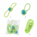 Set van duurzame groene hondentouw kauwspeeltjes met diverse vormen voor honden - Slipper 3-delige Set B Stijl (3-delige Set)