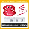 Harnais et laisse réglables rose rouge respirants pour chiens de petite taille - Laisse de 130cm / Rose rouge / S