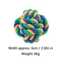 Palla giocattolo per cani in corda di cotone resistente in mix verde giallo blu - Palla a nodo in corda di cotone / circa 6cm / Verde Giallo Blu