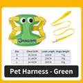 Harnais et laisse pour chien vert anti-évasion pour petits et moyens chiens, tailles S, M, L. - Laisse de 130cm / Vert / S