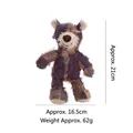 Purple patchwork dog plush toy, 21cm squeaky chew toy for pets interactive play - Purple Beggar Bear