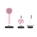 Haustier-Pflegeset mit rosa Katzenkopf-Bürste, Nagelknipser und weißem Flohkamm - Rosa Katzenohrbürste Flohkamm und Knipser