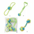 Durable cotton rope dog chew toys set with three styles for teeth cleaning - Bicolor Double Ear Dumbbell Handle (3pcs Set) / Three-Piece Set