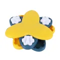 Jouet puzzle interactif pour chien mangeur lent avec formes rotatives de pattes - Forme de Tornade / Emballage en boîte / Jaune