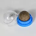 Natürliches Katzenminze-Ball-Spielzeug mit blauem Sockel und Staubschutzhülle - Klassischer Katzenminze Wandball - Blau
