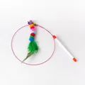 Bacchetta gioco per gatti con bruco di peluche e piuma verde - Stile Bruco / 1 Pezzo
